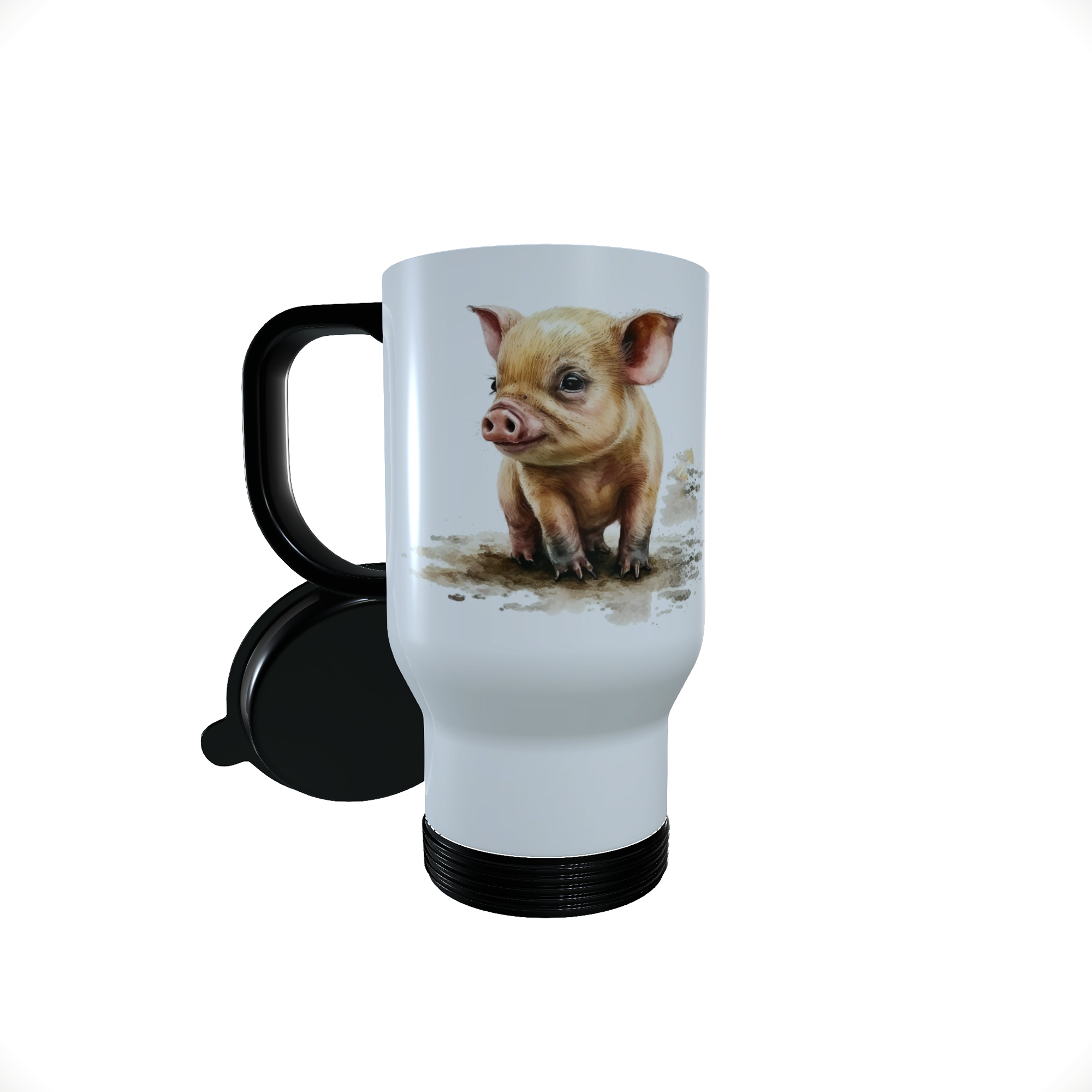 Pig Travel Mug, Personalised Pig Travel Mug, Thermos Tea Mug